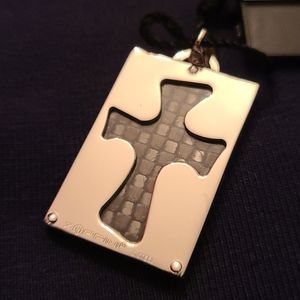Zoppini Firenze SSteel Pendant Cross Carbon
